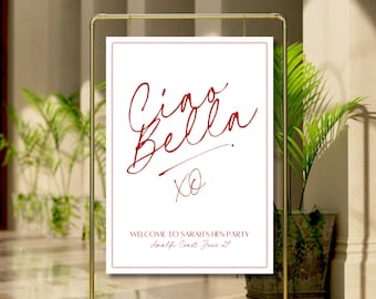 Ciao Bella | Italian-Themed Hen Party Welcome Sign | Editable Canva Template | Instant Download
