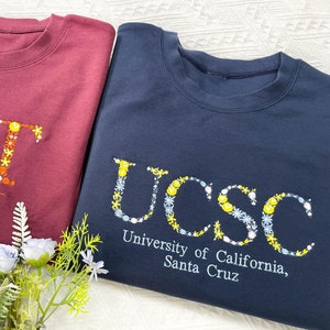 Benutzerdefiniertes College Blumenbuchstabe gesticktes Hoodie-Sweatshirt, personalisiertes Universitäts-griechischer Buchstabe-Sweatshirt, Schulstolz