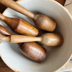 Antique Wooden Potato Masher | Primitive Kitchen Utensil | Rustic Farmhouse Decor | Country Cottage Style | Hand-carved Cooking Tools