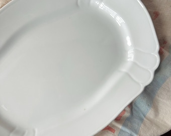 Vintage English Ironstone Serving Platter | Johnson Bros Ironstone Plate | Traditional Farmhouse Dining | Scalloped Antique Serveware