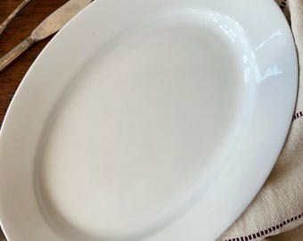 Antique White Ironstone Platter | Oval Serving Dish | Old White Ironstone | Wedgwood & Co. Stone China | Modern Farmhouse Dining