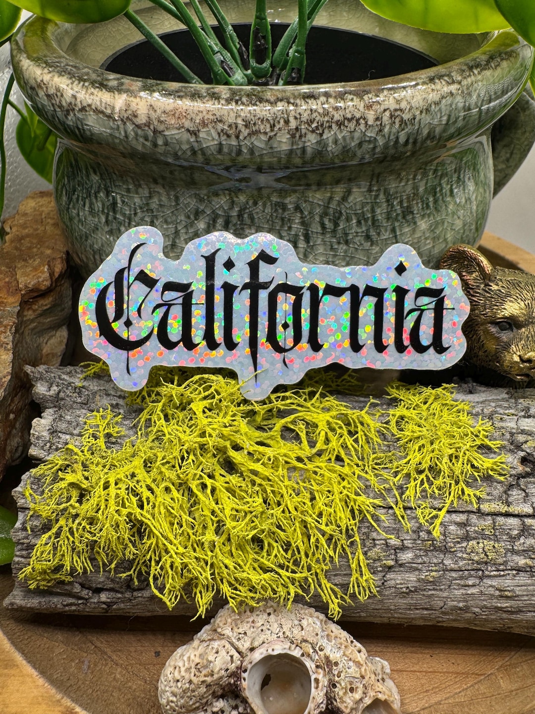 California Script Sticker: Glossy Vinyl Cali Decal - Waterproof 3