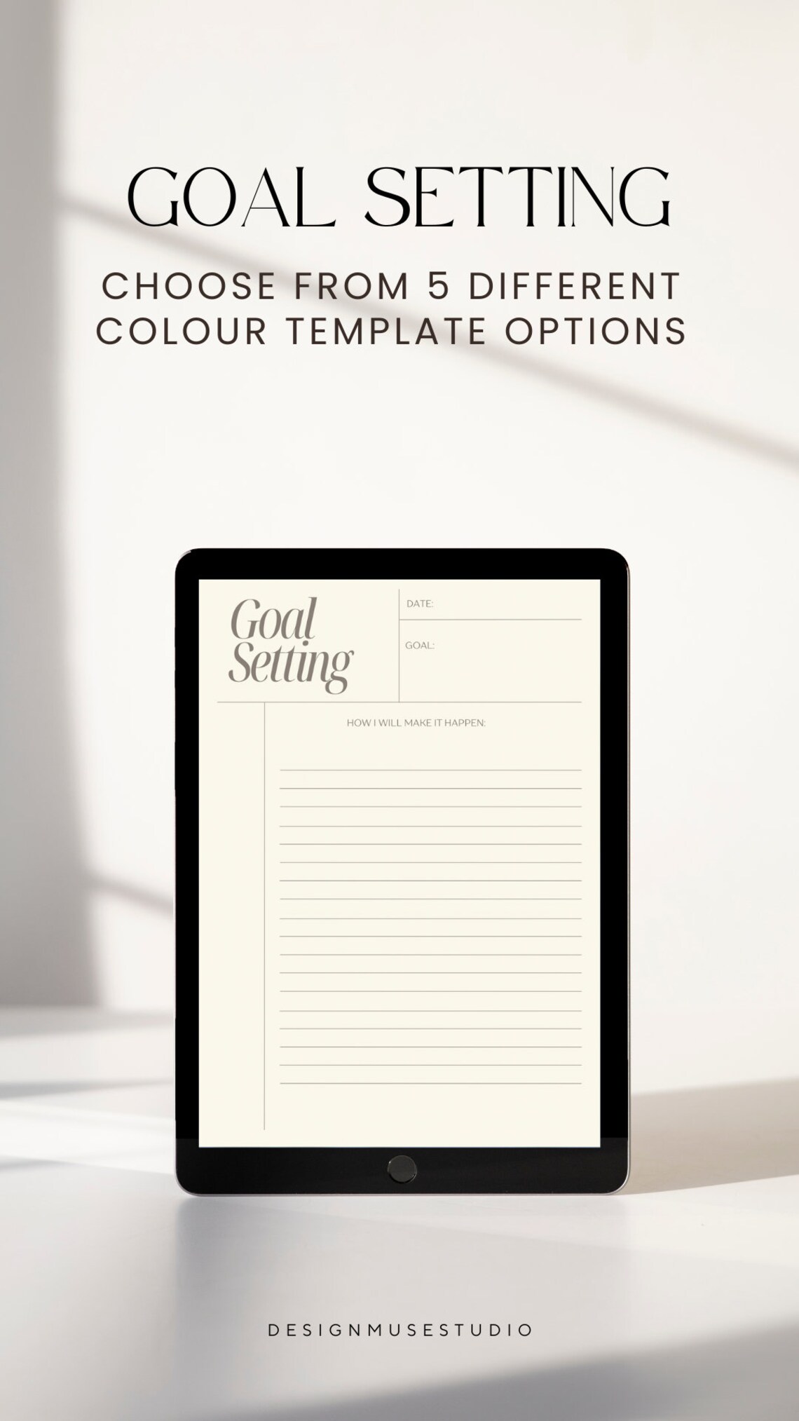 Goal Setting Template, Digital Goal Planner, Goal Setting Worksheet ...