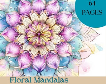 Libro para colorear de mandalas florales: 64 páginas intrincadas (PDF imprimible)