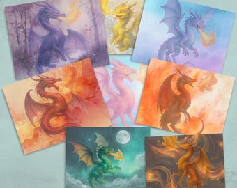 Dragon Digital Paper Pack: Fantasy Scrapbook & Junk Journal (Digital Download) 28 Pages