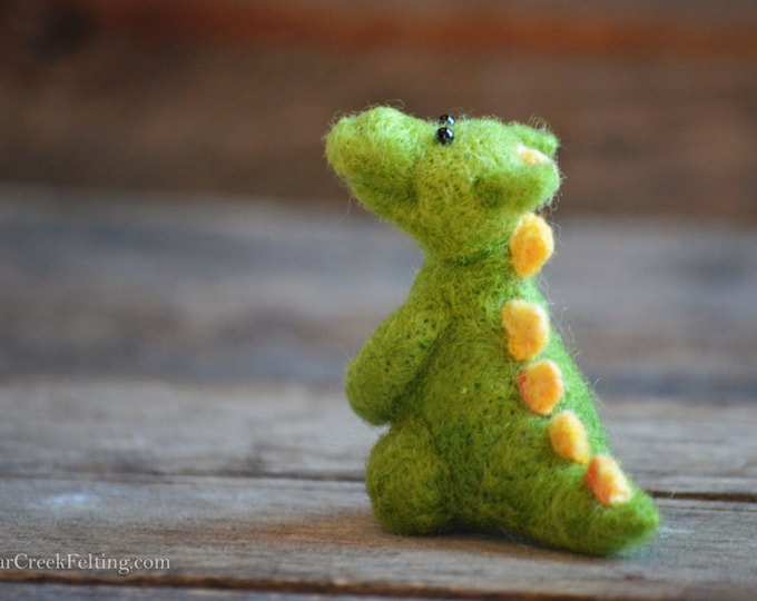 Dragon Needle Felting Kit: Romney Wool, Glass Eyes - Beginner DIY Craft
