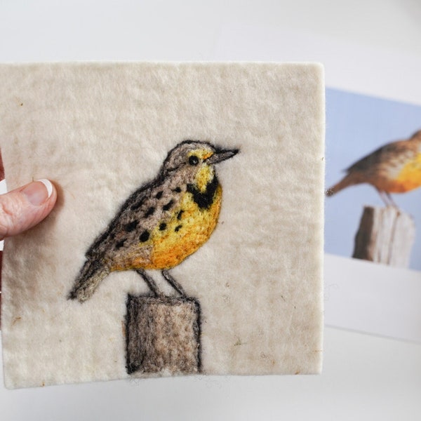 2D Meadowlark Picture Needle Felting Kit