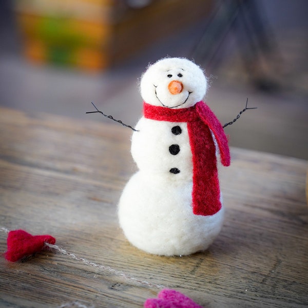 Snowman DIY Kit - Needle Felting Kit - Snowman Kit - Christmas Kit - Make Your Own - Christmas Decoration - Craft Kit - Christmas Craft