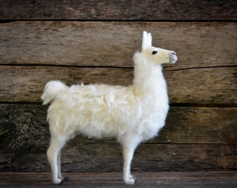 Llama Sculpture - Needle Felted Llama - Needle Felted Animal - Soft Sculpture - Felt Animal - Llama Decor - Llama Collectible