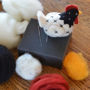 White Chicken Needle Felting Kit Beginner image 3