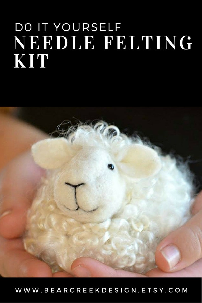 Sheep Felting Kit Needle Felting Kit DIY Kit Craft Kit Felting Supplies DIY Craft Kit Starter Kit Needle Felted Beginner image 6