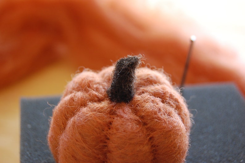 Pumpkin Needle Felting Kit Thanksgiving Kit Beginner DIY Craft Kit DIY Kit Starter Kit Thanksgiving Decor Best Felting Wool image 4