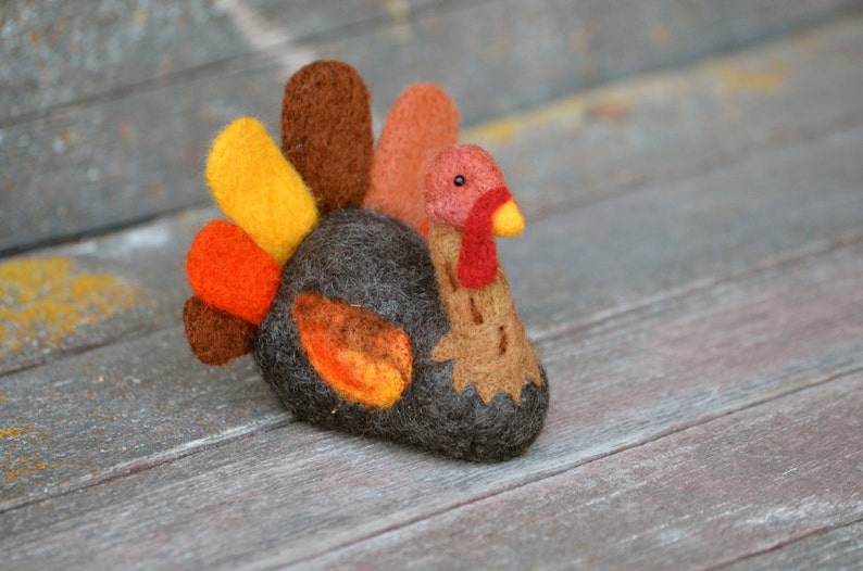 Turkey Needle Felting Kit Thanksgiving Kit Advanced Beginner DIY Craft Kit DIY Kit Starter Kit Thanksgiving Decor Felting Wool image 3