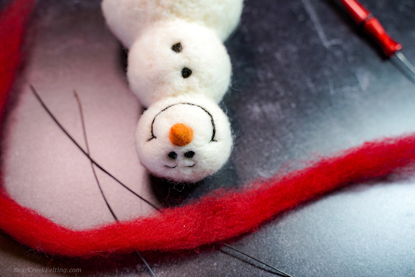 Snowman DIY Kit Needle Felting Kit Snowman Kit Christmas Etsy