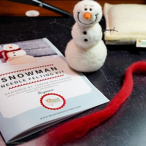 Snowman DIY Kit Needle Felting Kit Snowman Kit Christmas Kit Make Your Own Christmas Decoration Craft Kit Christmas Craft image 4