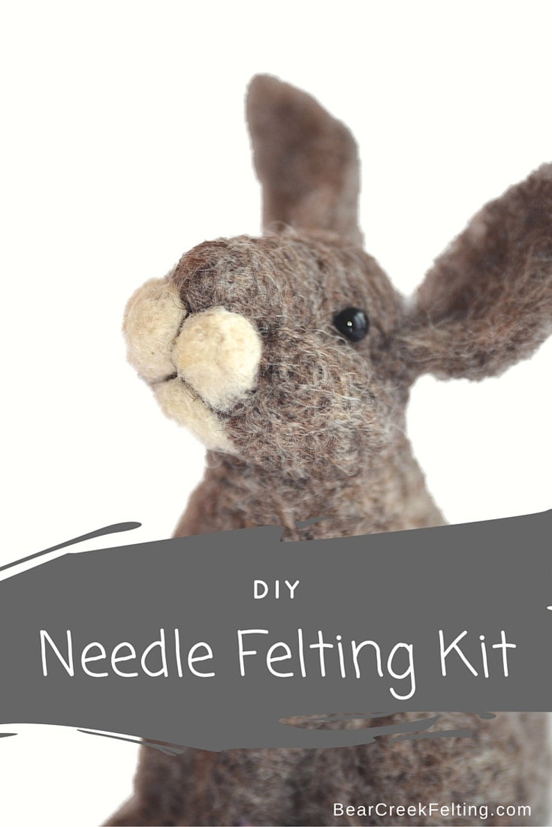Rabbit Felting Kit Needle Felting Kit DIY Kit Craft Kit Felting Supplies DIY Craft Kit Starter Kit Needle Felted Beginner image 7