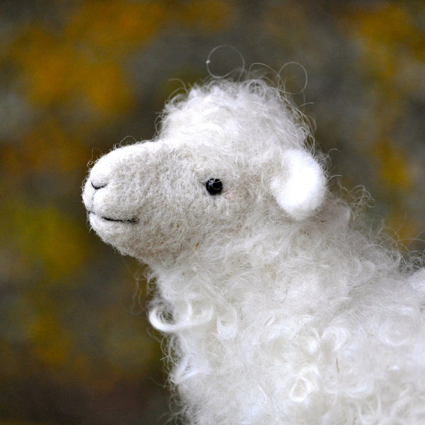 Needle Felted Wool Sheep Sculpture - Needle Felted Animal - Lamb