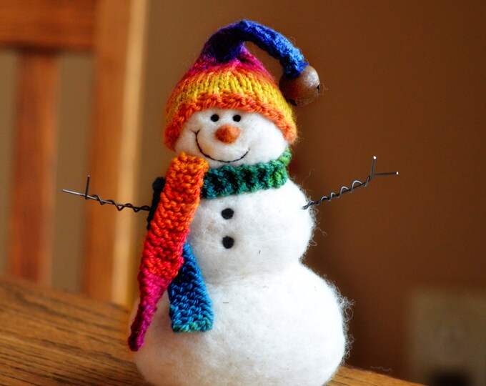 Snowmen Wool Needle Felted Snowman Winter Decor 252 Etsy