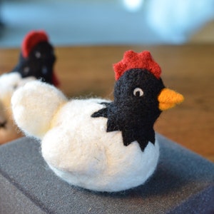 White Chicken Needle Felting Kit Beginner image 5