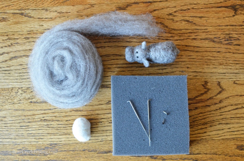 Hippo Felting Kit Needle Felting Kit DIY Kit Craft Kit Felting Supplies DIY Craft Kit Starter Kit Needle Felted Beginner image 4