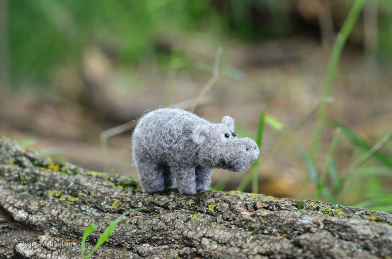 Hippo Felting Kit Needle Felting Kit DIY Kit Craft Kit Felting Supplies DIY Craft Kit Starter Kit Needle Felted Beginner image 3