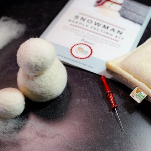 Snowman DIY Kit Needle Felting Kit Snowman Kit Christmas Kit Make Your Own Christmas Decoration Craft Kit Christmas Craft image 7