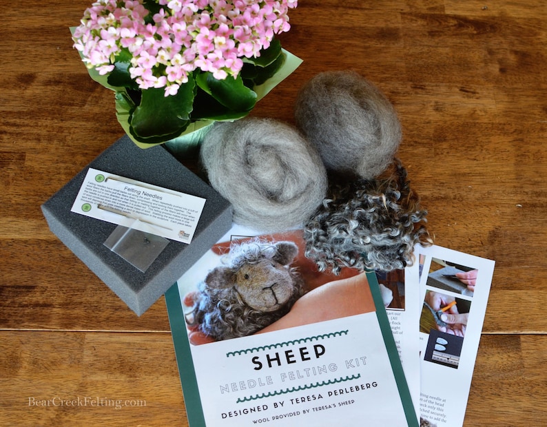 Black Sheep Felting Kit Needle Felting Kit DIY Kit Craft Kit Felting Supplies DIY Craft Kit Starter Kit Needle Felted image 2