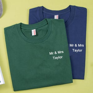 Personalized  Embroidered Text T-Shirt, Custom Embroidered T-Shirt, Custom Short Sleeve, Embroidered T-Shirts, Comfort Colors Unisex T-shirt