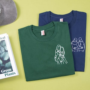 Camiseta unisex bordada personalizada, camiseta con texto bordado personalizado, camiseta con colores cómodos, camiseta bordada de regalo, regalo para pareja