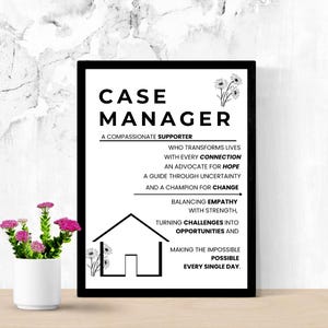 Linda arte de parede do Case Manager - Decoração edificante para profissionais de saúde mental