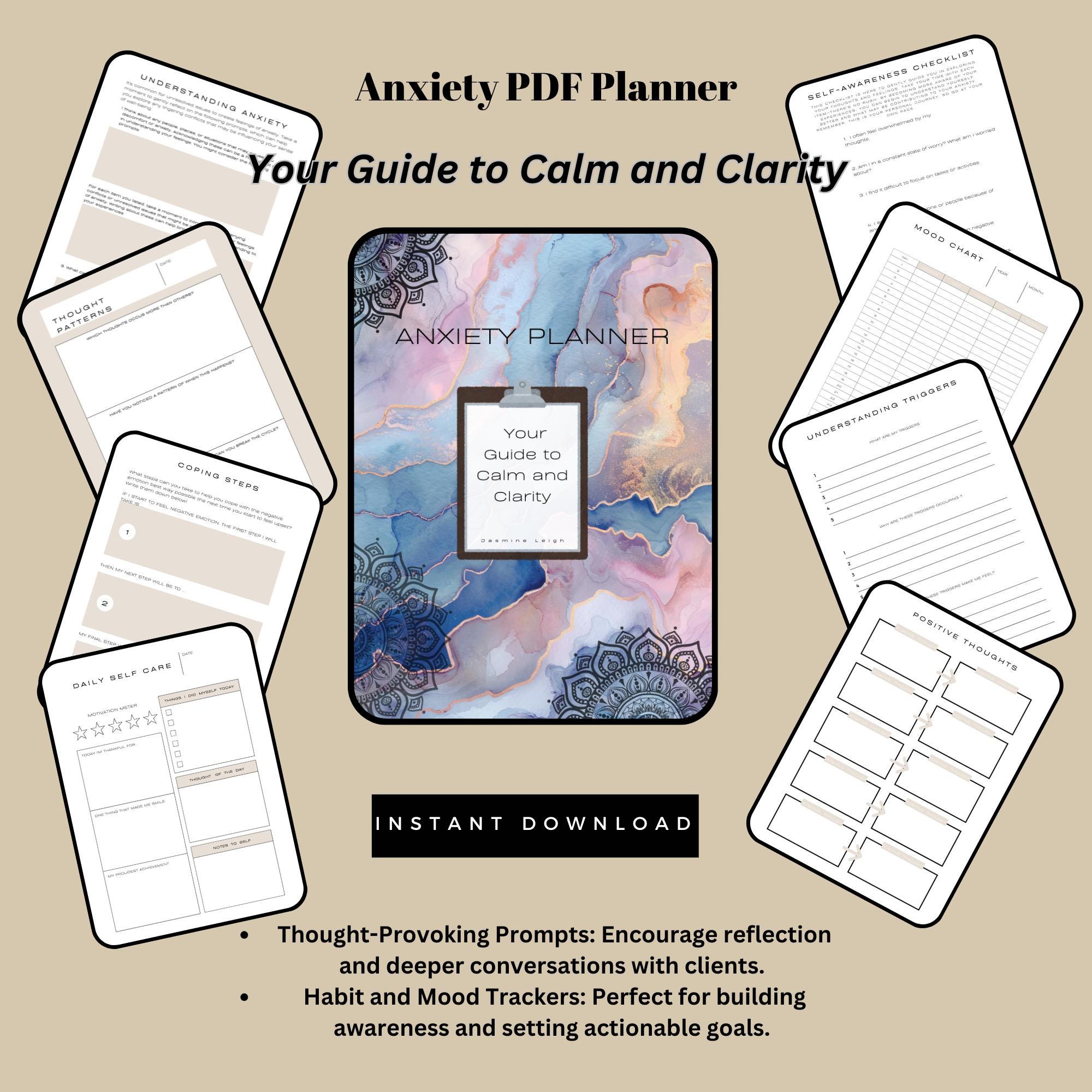 Anxiety Planner Printable – Mental Health Tracker & Journal | Case ...