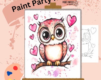 Valentine Eule DIY Paint Kit mit Pre-Drawn Canvas: Acrylmalerei-Set