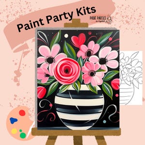 DIY Paint Party Kit Paint Kit Gift Idea Canvas Pre Drawn Outline At Home Paint & SIP Adult Paint Party Pre Sketched Canvas for Kid or Teens