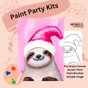 DIY Paint Party Kit Paint Kit Gift Idea Canvas Pre Drawn Outline At Home Paint & SIP Adult Paint Party Pre Sketched Canvas for Kid or Teens