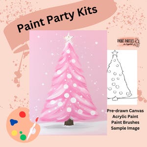 DIY Paint Party Kit Paint Kit Gift Idea Canvas Pre Drawn Outline At Home Paint & SIP Adult Paint Party Pre Sketched Canvas for Kid or Teens