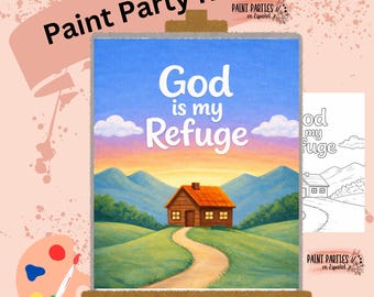Christian Faith Painting DIY Paint Kit with Pre-Drawn Canvas Praise and Paint Party