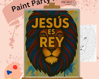 Faith DIY Paint and Sip Kit: Pre-Drawn Canvas, Acrylic Paints