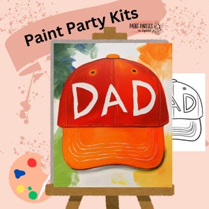 Kit acrilico per dipingere e sorseggiare la festa del papà, dipingi la tua tela pre-disegnata fai da te, feste di compleanno, serata tra ragazze, serata in famiglia per adulti e bambini