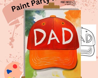 DIY Paint and Sip Kit: Pre-Drawn Canvas, Acrylic Paints