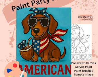 DIY Paint Kit: Pre-Drawn Canvas, Acrylic Set