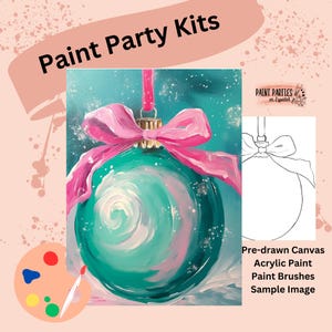 DIY Paint Party Kit Paint Kit Gift Idea Canvas Pre Drawn Outline At Home Paint & SIP Adult Paint Party Pre Sketched Canvas for Kid or Teens