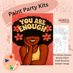 Kit di pittura con tela pre-disegnata - Set di colori acrilici fai da te per feste di pittura e sorseggiamenti, compleanni, serate tra ragazze, divertimento in famiglia, attività per adulti e bambini