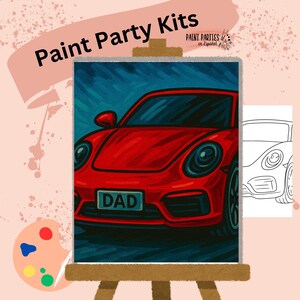 Kit acrilico per dipingere e sorseggiare la festa del papà, dipingi la tua tela pre-disegnata fai da te, feste di compleanno, serata tra ragazze, serata in famiglia per adulti e bambini