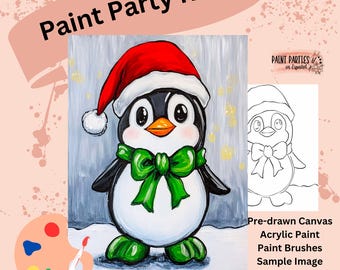 Christmas DIY Sip and Paint Party Kit for All Ages, Gifts, Events and Creativity