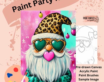 Kit de fiesta navideña de pintura y vino para todas las edades, ideal para regalos, eventos y para fomentar la creatividad.