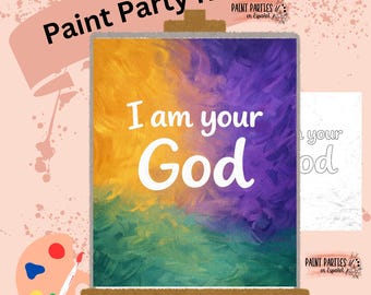 Christian Faith Painting DIY Paint Kit with Pre-Drawn Canvas Praise and Paint Party