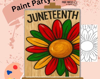 Juneteenth Paint Kit: Vorgezeichnete Leinwand, DIY Acrylset