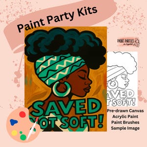 Kit di pittura con tela pre-disegnata - Set di colori acrilici fai da te per feste di pittura e sorseggiamenti, compleanni, serate tra ragazze, divertimento in famiglia, attività per adulti e bambini