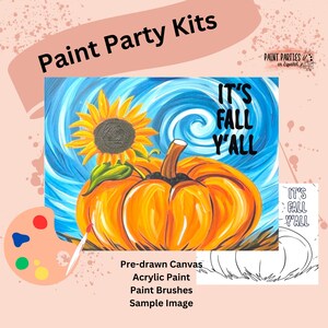 DIY Paint Party Kit Paint Kit Gift Idea Canvas Pre Drawn Outline At Home Paint & SIP Adult Paint Party Pre Sketched Canvas for Kid or Teens