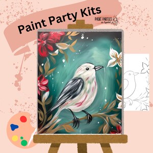 DIY Paint Party Kit Paint Kit Gift Idea Canvas Pre Drawn Outline At Home Paint & SIP Adult Paint Party Pre Sketched Canvas for Kid or Teens